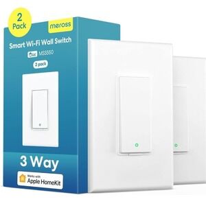 Meross 2Pc  Smart Wi-Fi Single Pole Wall Switch Alexa/Google/Apple MSS510